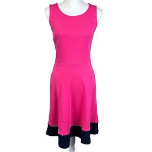 Talbots Pink and Navy Midi Dress Size XS